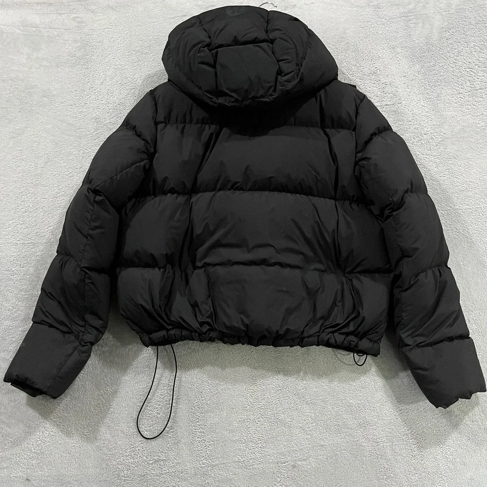 Lululemon Wunder Puff Jacket Black Goose Down Hooded Puffer Coat Womens 12 - Picture 2 of 16